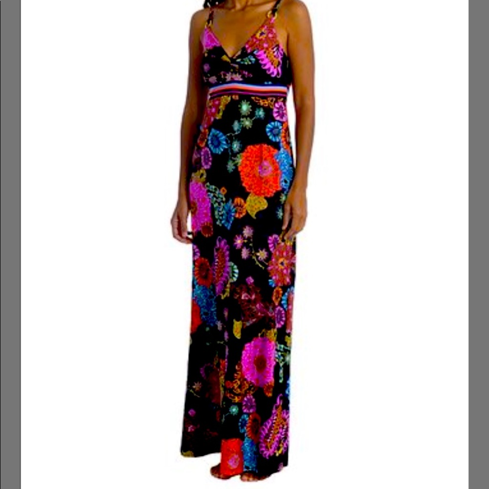 Black Floral & Stripe Sleeveless Cover-Up - Women